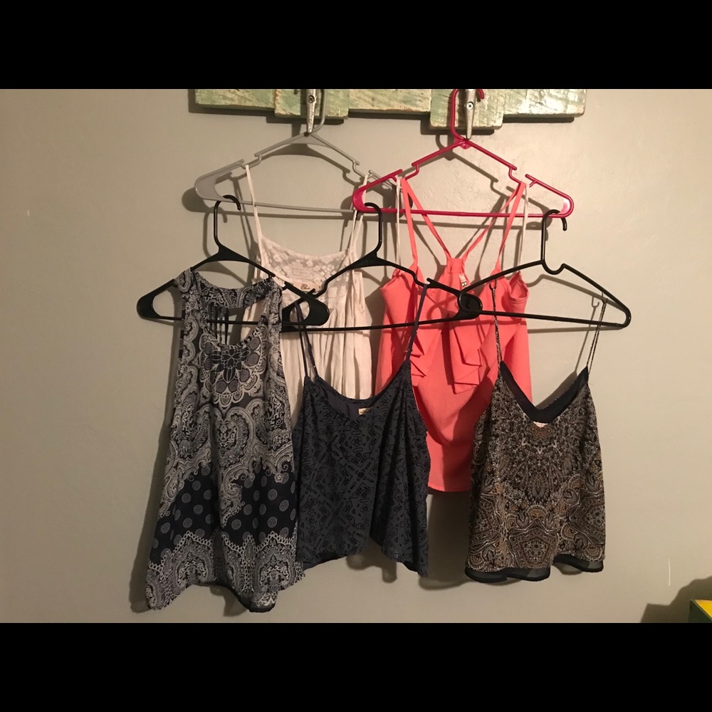 Bundle of 5 used spaghetti strap shirts